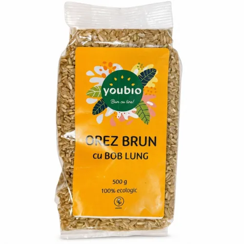 Orez brun lung, organic, 500gr, youbio