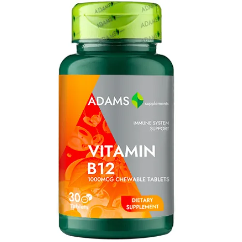 Vitamina B12 1000mcg 30tab, Adams Supplements