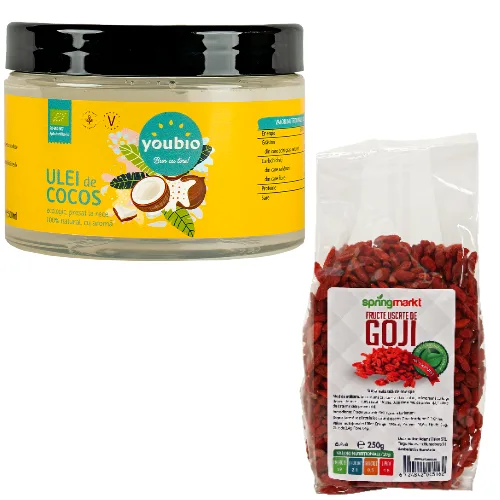 Pachet Ulei de Cocos organic 500ml, Youbio + Fructe de Goji 