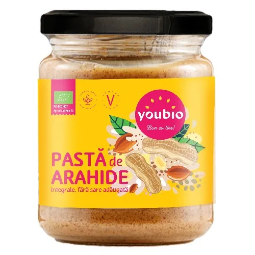 Pasta de arahide integrale, ecologic, 250g, Youbio